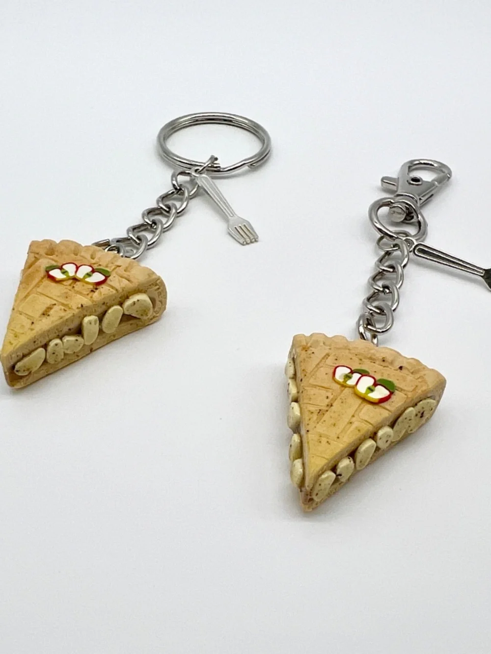 Pie Slice Keychain or Bag Clip | Handmade Dessert Accessories Multiple Flavors